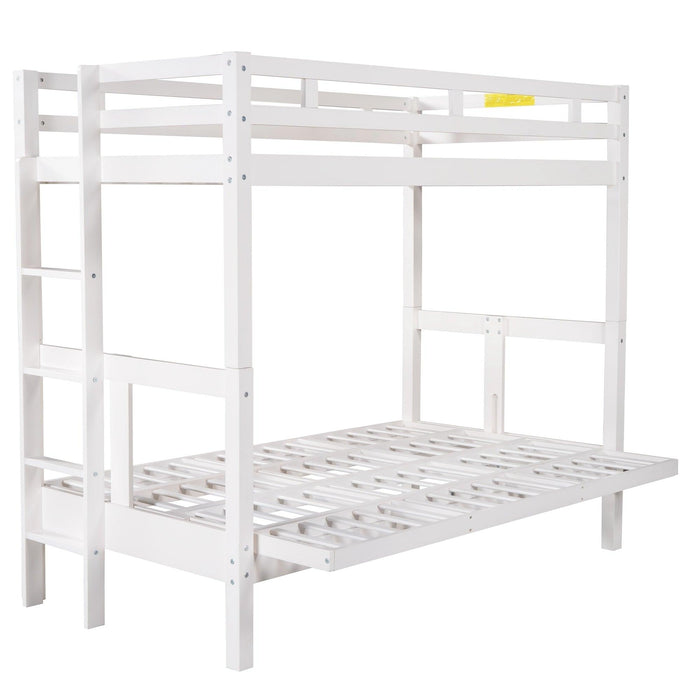 Twin over Full Convertible Bunk Bed - White