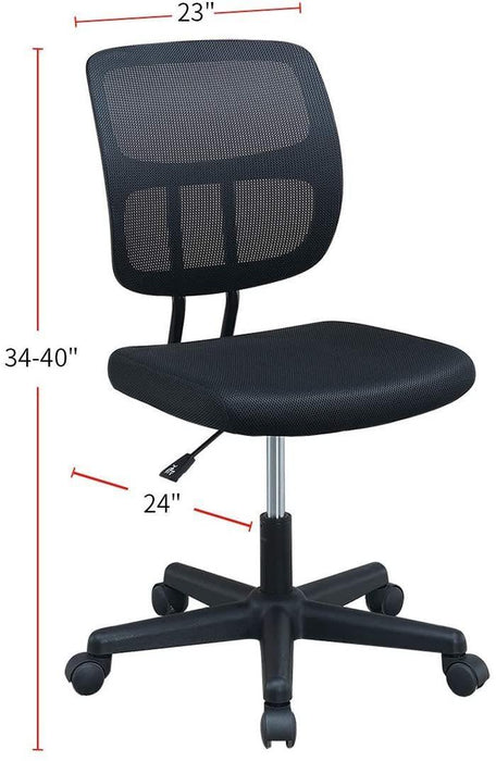 Elegant Design 1pc Office Chair Black Mesh Desk Chairs wheels Breathable Material Seats