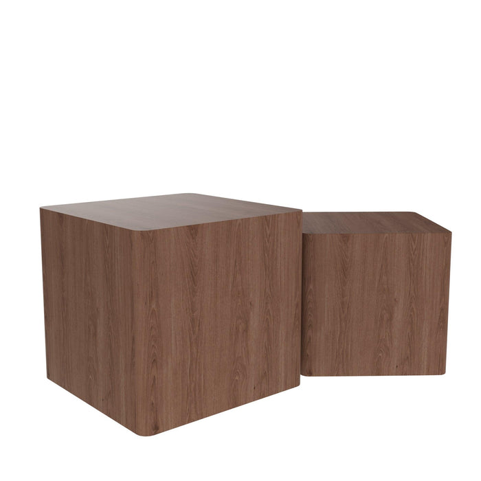 MDF Nesting table/side table/coffee table/end table for living room,office,bedroom Walnut，set of 2