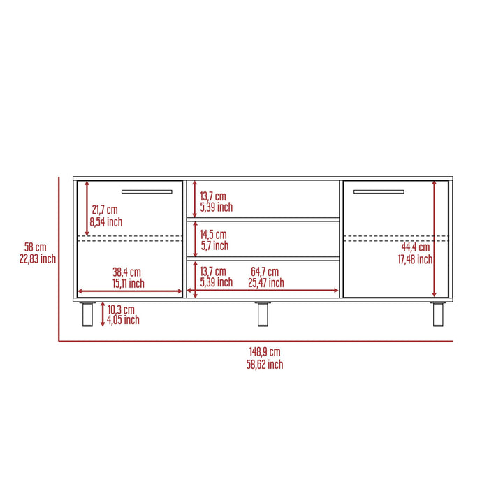 Cannon 3-Shelf 2-Door TV Stand Carbon Espresso