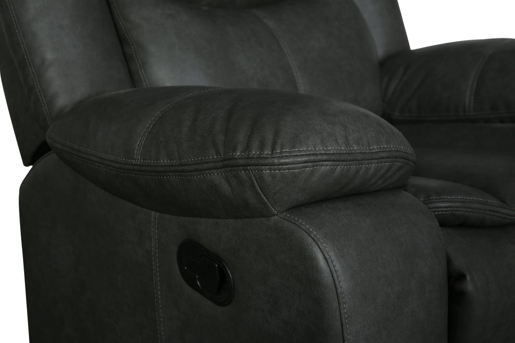 Global United Transitional Leather-Air Reclining Sofa