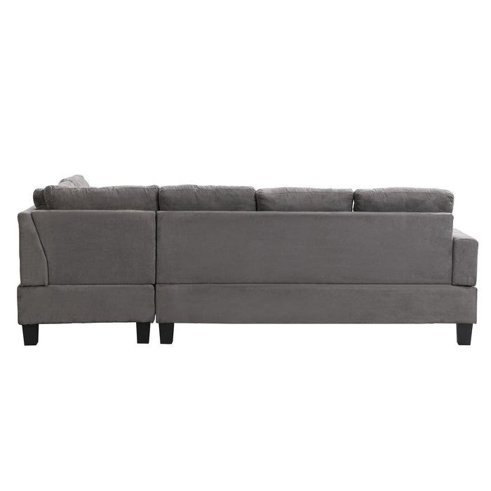 Sofa Set  for Living Room with Chaise Lounge andStorage Ottoman Living Room Furniture  Gray