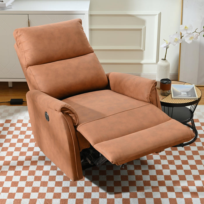 Electric Power Recliner Chair Fabric, Reclining Chair for Bedroom Living Room,Small Recliners Home Theater Seating, with USB Ports,Recliner for small spaces