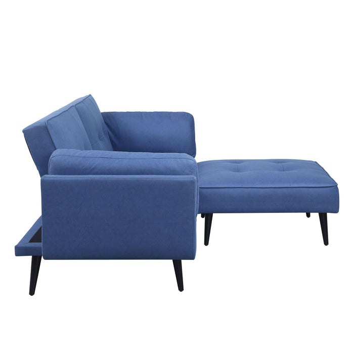 ACME Nafisa Adjustable Sofa & Ottoman, Blue Fabric LV00823