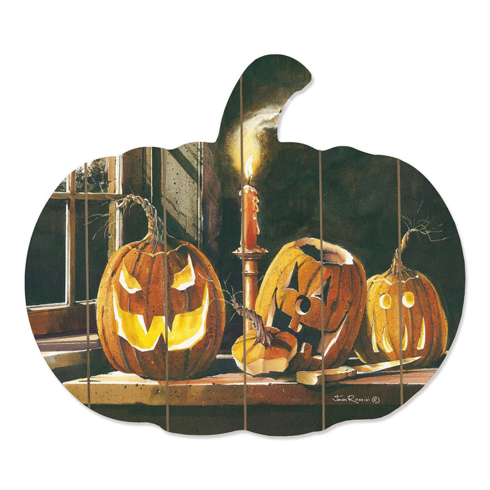 "The Carving Table" By Artisan John Rossini Printed on Wooden Pumpkin Wall Art