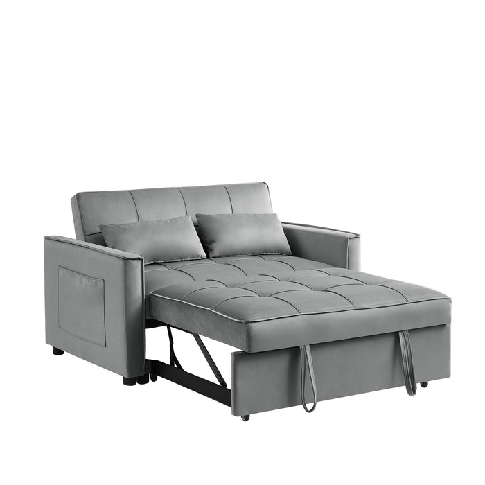 GREY VELVET SOFA BED