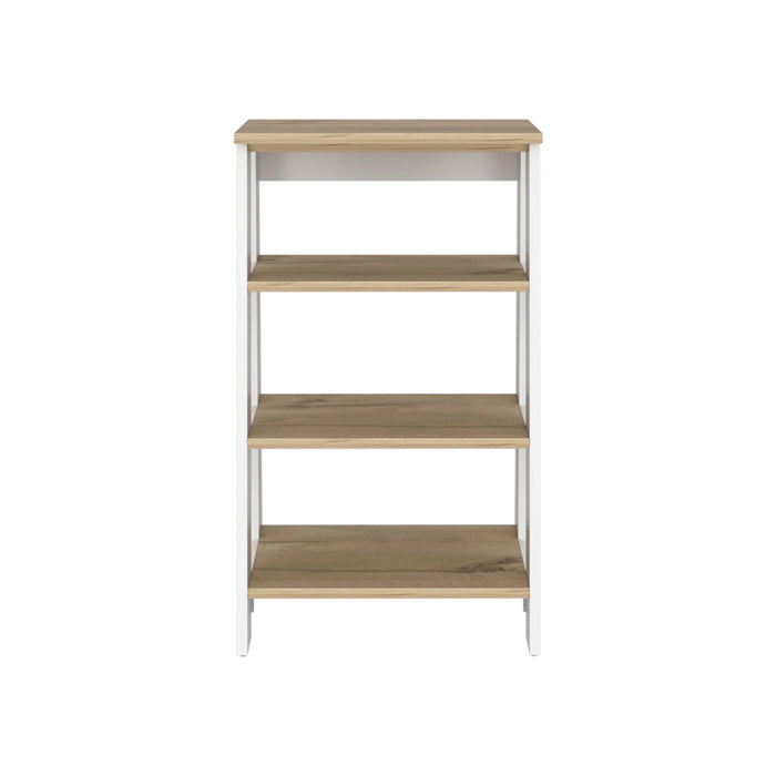 Nashua 4-Shelf Linen Cabinet Light Oak and White