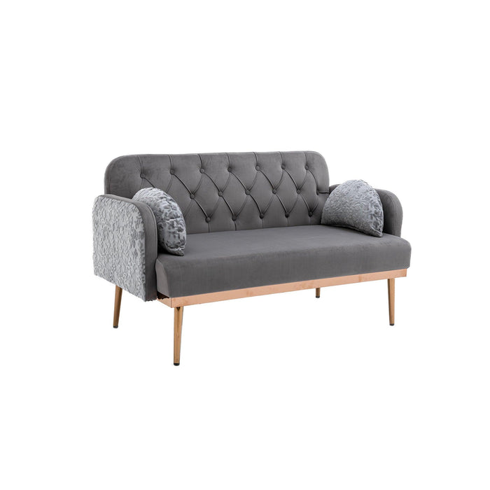 Velvet  Sofa , Accent sofa .loveseat sofa with metal feet