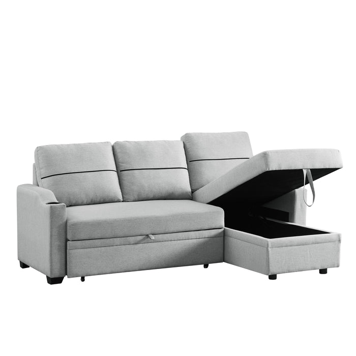 9191 Light gray pull-outStorage sofa