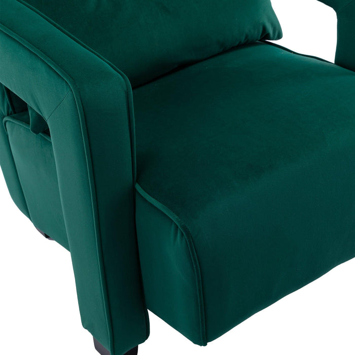 Modern  Velvet Open Back Upholstered Armchair with Pillow