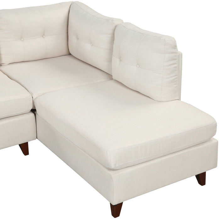 97.2"Modern Linen Fabric Sofa, L-Shape Couch with Chaise Lounge,Sectional Sofa with one Lumbar Pad,Beige