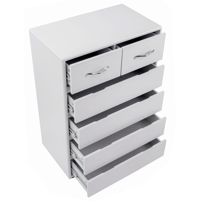 Six drawer side table-Grey