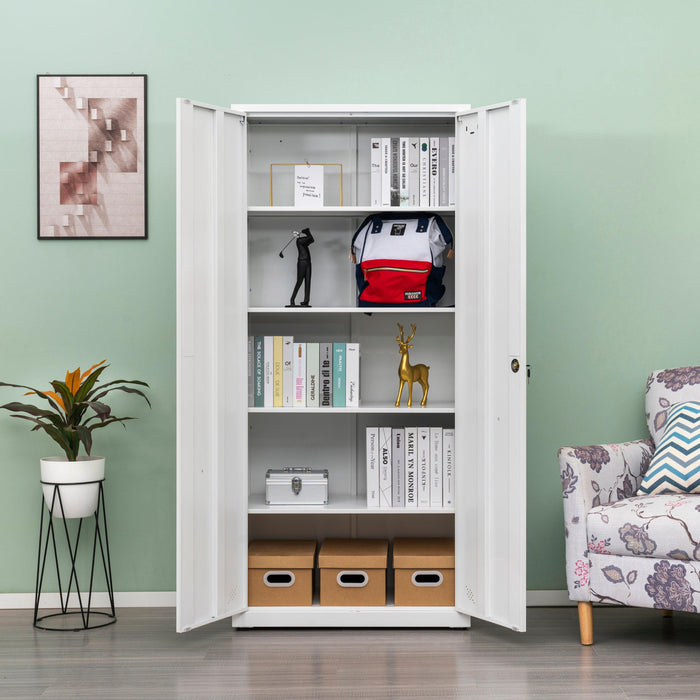 HighStorage Cabinet with 2 Doors and 4 Partitions to Separate 5Storage Spaces, Home/ Office Design