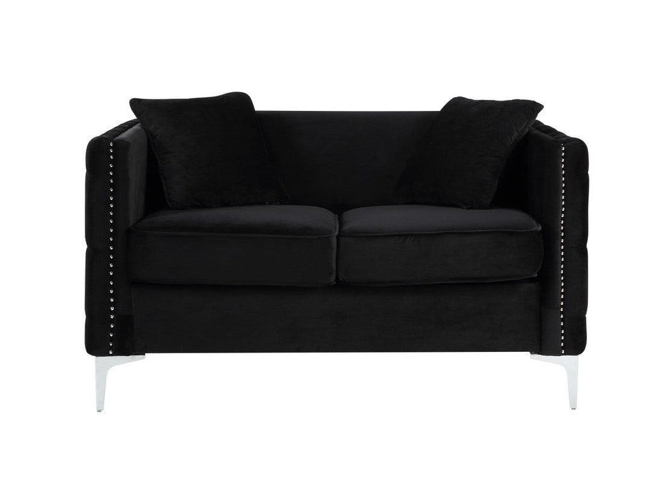 Bayberry Black Velvet Sofa Loveseat Living Room Set