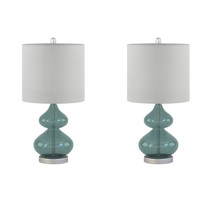 Ellipse Curved Glass Table Lamp, Set of 2