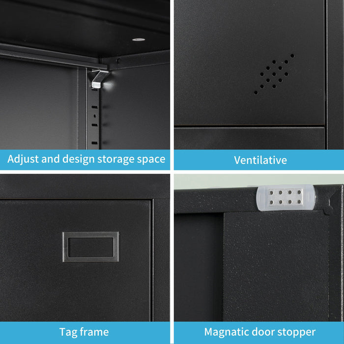 HighStorage Cabinet with 2 Doors and 4 Partitions to Separate 5Storage Spaces, Home/ Office Design