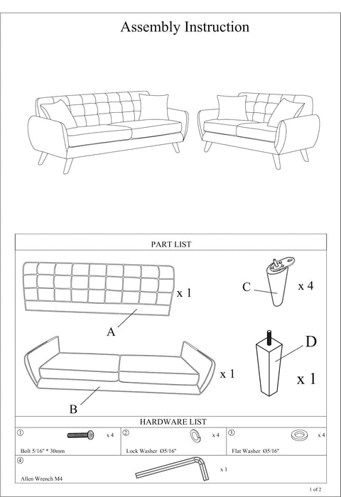 Laguna Color Polyfiber Sofa And Loveseat 2pc Sofa Set Living Room Furniture Plywood Tufted Couch Pillows