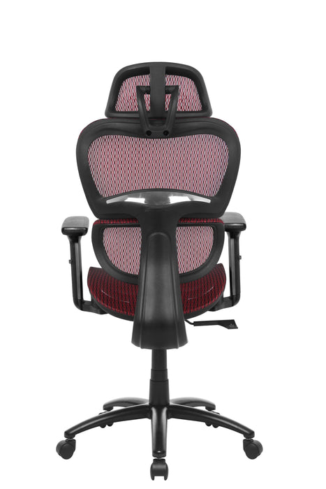 Ergonomic mesh chair with 3D arms in RED color