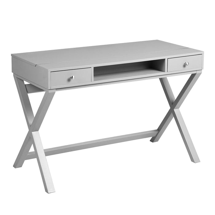 Lift Desk with 2 DrawerStorage, Computer Desk with Lift Table Top, Adjustable Height Table for Home Office, Living Room,grey