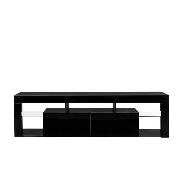 FURNITURE & RUGS TV Stand 160 LED Wall Mounted Floating 63" TV Stand (black)