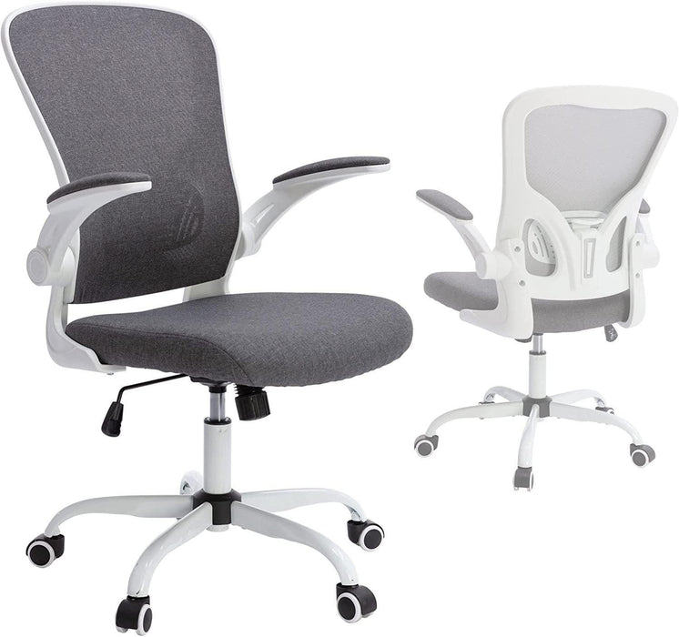 Office Chair Mesh High Back Computer Chair Height Adjustable Swivel Desk Chairs with Wheels,Adjustable Armrest Backrest,Gray