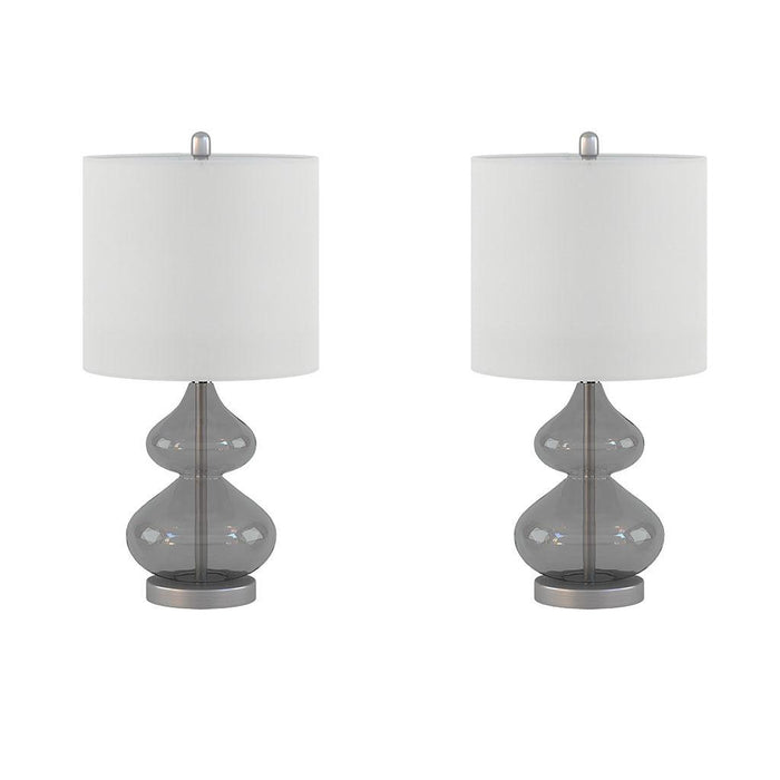 Ellipse Curved Glass Table Lamp, Set of 2