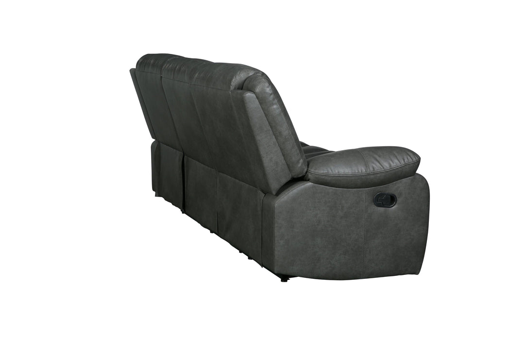 Global United Transitional Leather-Air Reclining Sofa