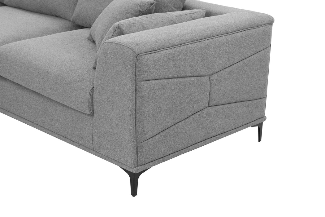 Large Sectional Sofa,145"(L)x117"(W) Classic Look with Tufted Pattern on Outer Armrest and Back, Grey