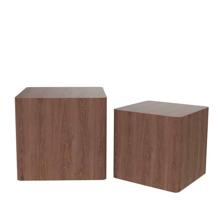 MDF Nesting table/side table/coffee table/end table for living room,office,bedroom Walnut，set of 2