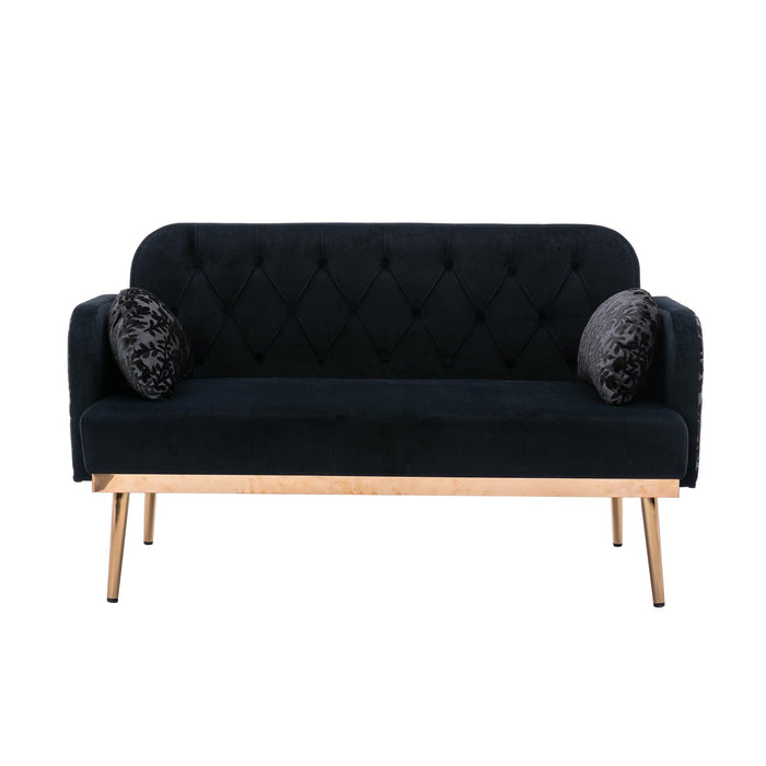 Velvet  Sofa , Accent sofa .loveseat sofa with metal feet