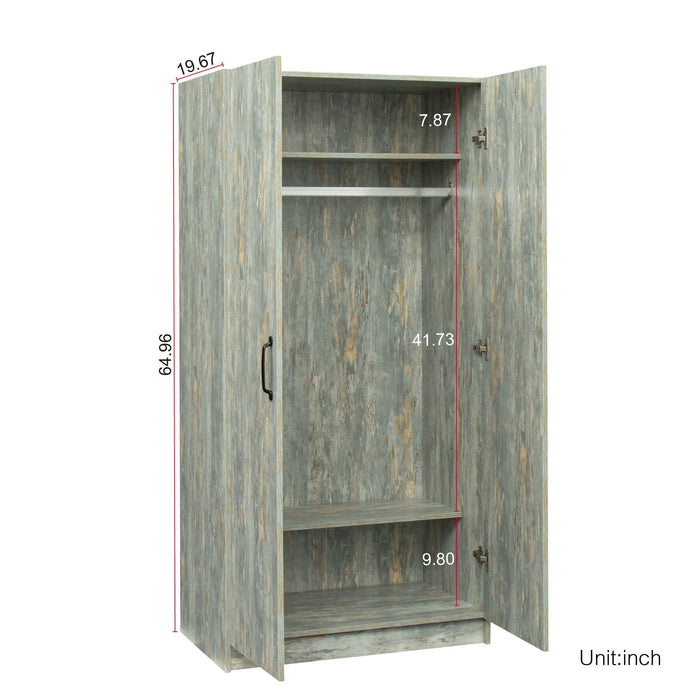 High wardrobe and kitchen cabinet with 2 doors,Grey