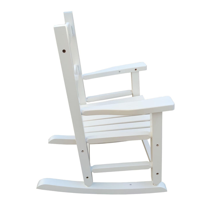 Children's rocking white chair- Indoor or Outdoor -Suitable for kids-Durable-populus wood