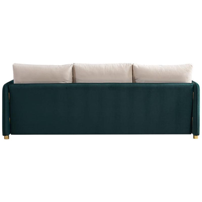 Velvet Sofa BEIGE & GREEN Color