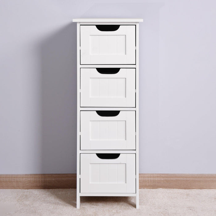 White BathroomStorage Cabinet, Freestanding Cabinet with Drawers