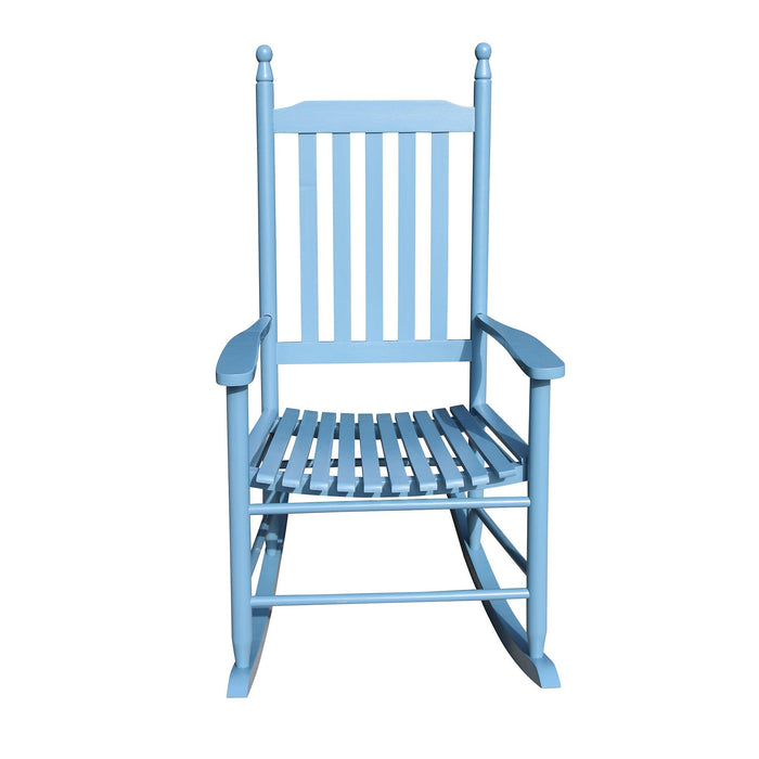 wooden porch rocker chair  blue