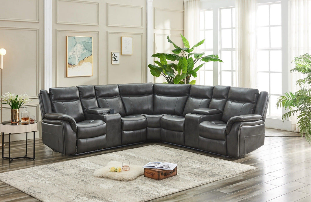 Power reclining Sectional W/LED strip GRAY M02