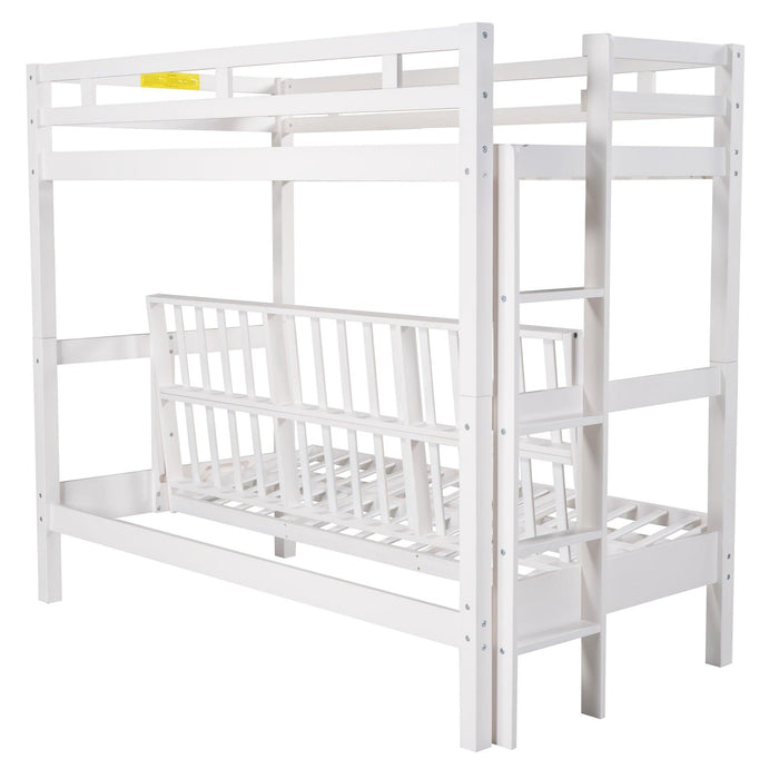 Twin over Full Convertible Bunk Bed - White