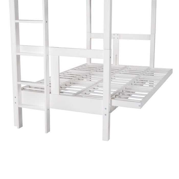 Twin over Full Convertible Bunk Bed - White