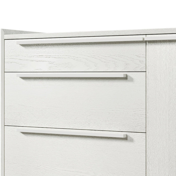 Modern Style Manufactured Wood 3-Drawer Dresser with Solid Wood Legs, White