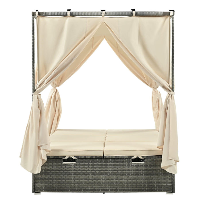 Adjustable Sun Bed With Curtain,High Comfort，With 3 Colors