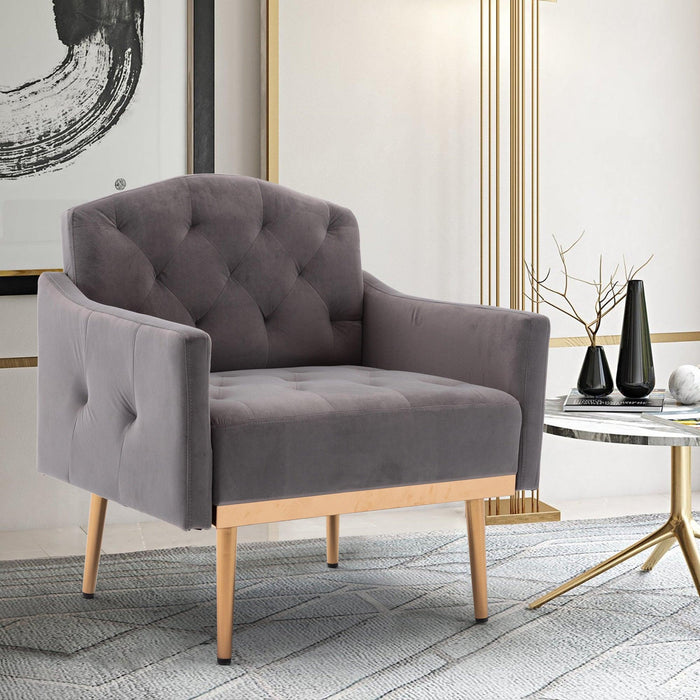 Accent  Chair  ,leisure single sofa  with Rose Golden  feet