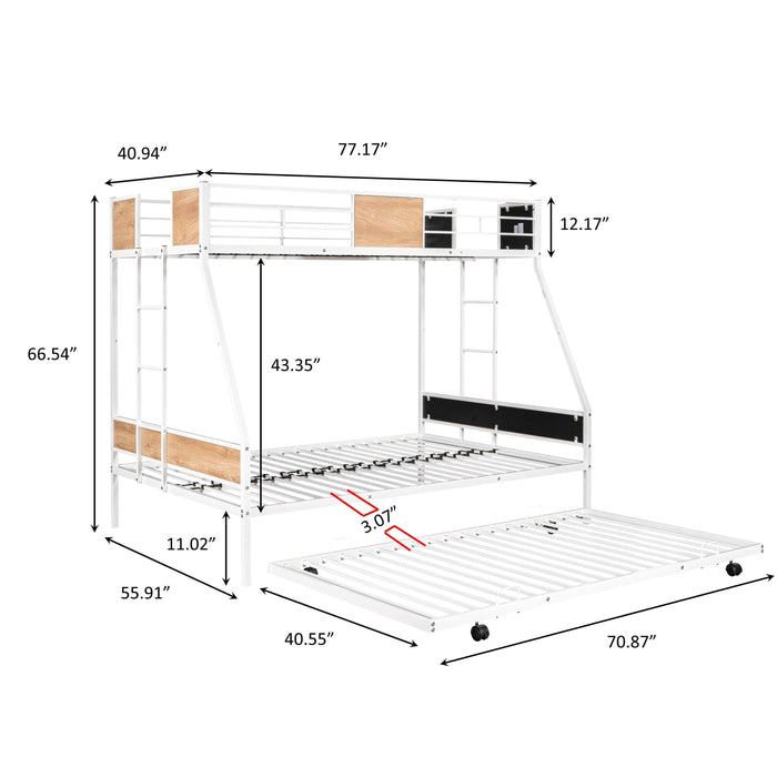 TWIN OVER FULL BUNK WITH TRUNDLE