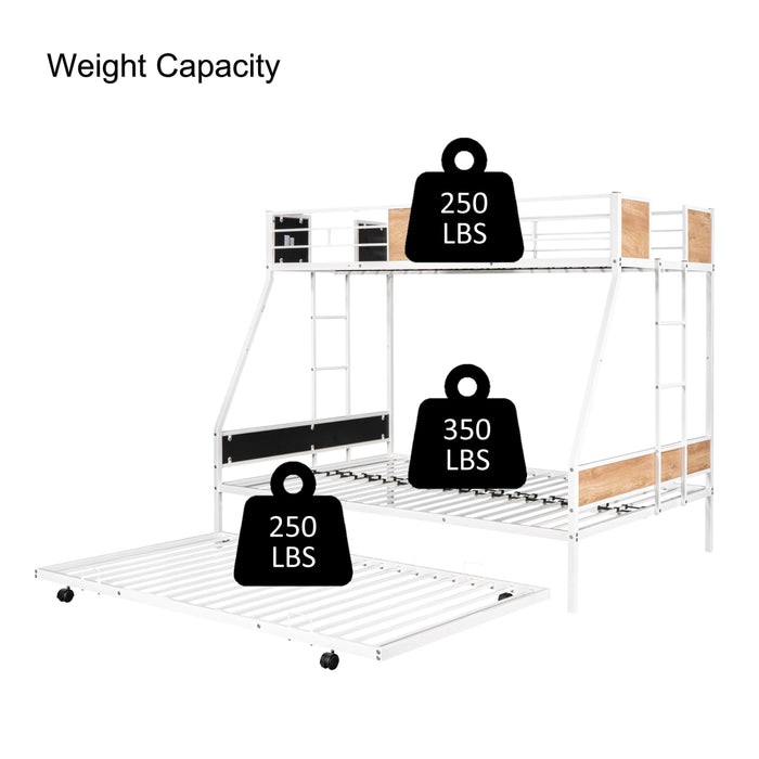 TWIN OVER FULL BUNK WITH TRUNDLE