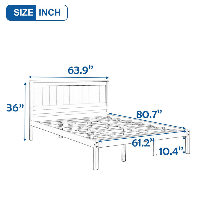 Platform Bed Frame with Headboard , Wood Slat Support , No Box Spring Needed ,Queen,Espresso