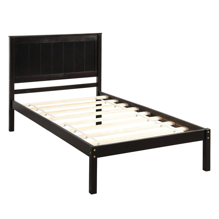 Platform Bed Frame with Headboard , Wood Slat Support , No Box Spring Needed ,Twin,Espresso