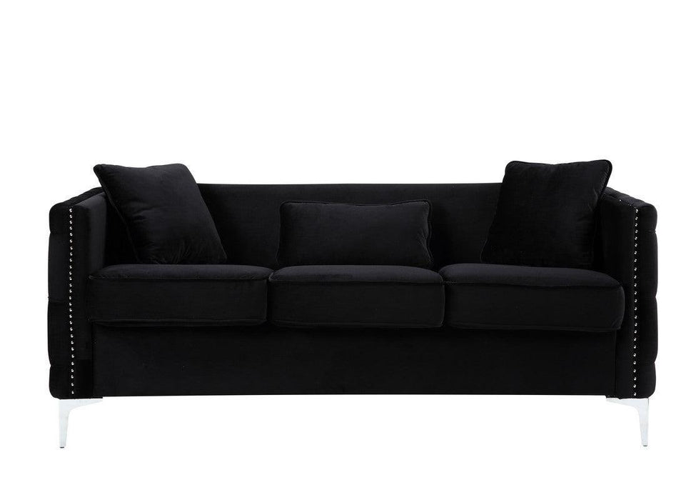 Bayberry Black Velvet Sofa Loveseat Living Room Set