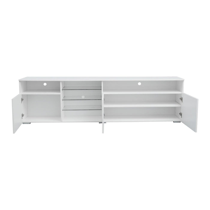 TV Stand  High Gloss DoorsModern TV Stand LED (White)