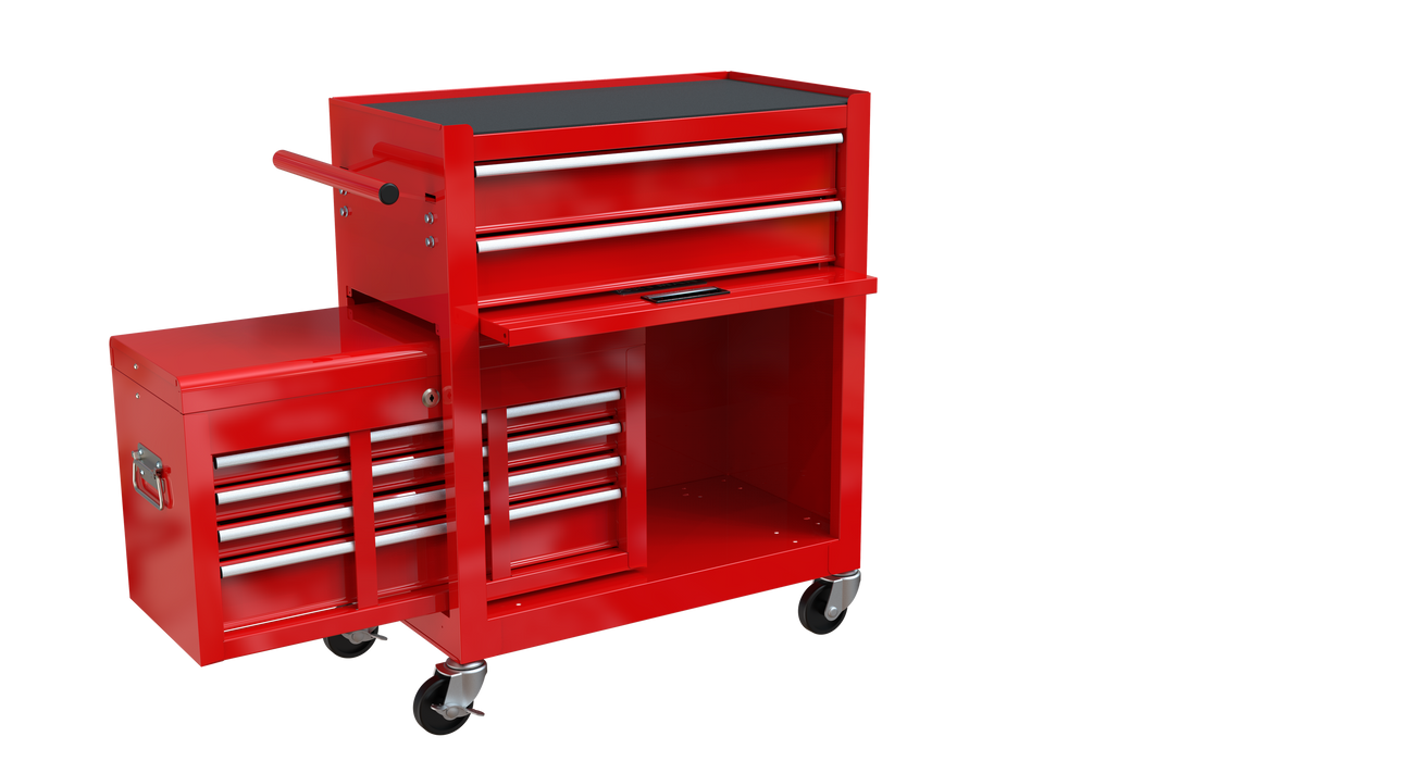 High Capacity Rolling Tool Chest with Wheels and Drawers, 8-Drawer ToolStorage Cabinet--RED