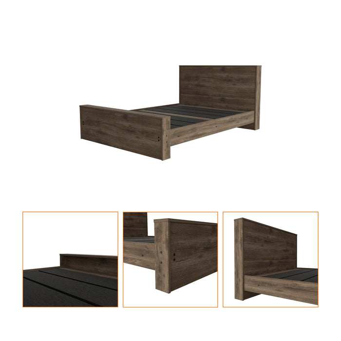 Monroe Rectangle Full Bed Frame Dark Brown