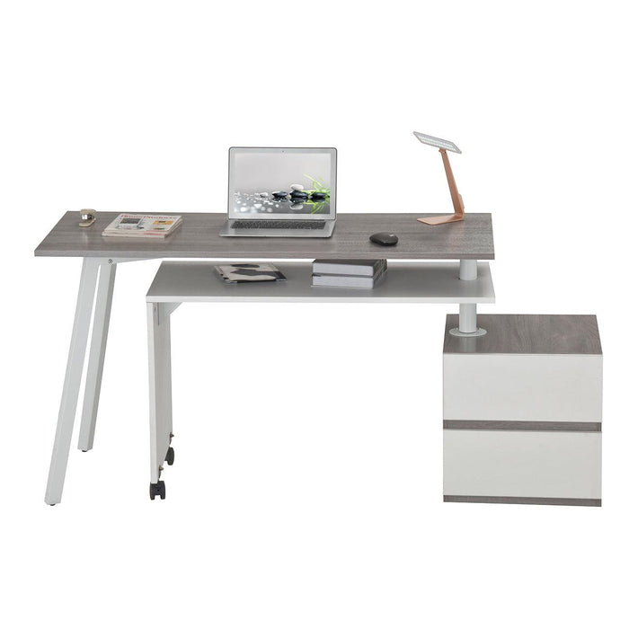 Techni Mobili Rotating Multi-PositionalModern Desk, Grey